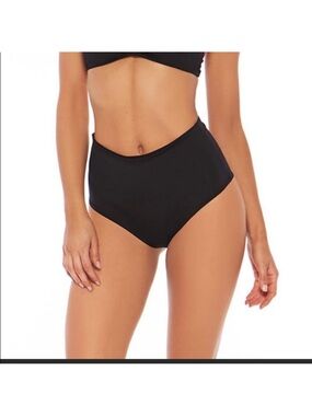 NWT Women’s L*Space Portia High Waist Bikini Bottoms Bitsy Cut Black Size S